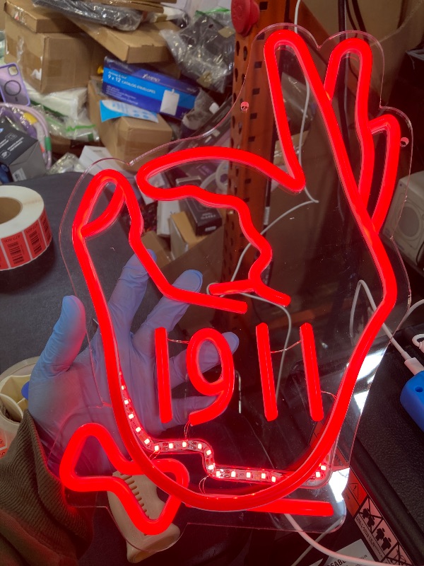 Photo 1 of * PLEASE SEE NOTE AND PHOTO *Tiabuy KAP Fraternity Sorority Neon Signs for Wall Decor, Kappa Alpha 1911 Psi Neon Lights for Fraternity Birthday Gfits with Dimmanle, USB Power KAP Paraphernalia Sorority Sings Gifts 17 * 13 IN
