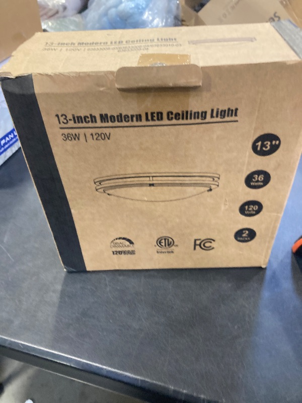 Photo 1 of 36W LED Ceiling Lights 3600lm Super Bright, Dimmable Flush Mount Light Fixtures 6500K/5000K/4000K/3000K/2700K Adjusted Modern Ceiling Lights 2PACK, 13 Inch Ceiling Lamps for Bedroom Kitchen, Nickle