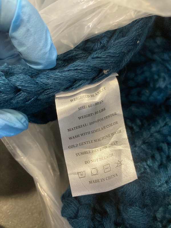 Photo 1 of Anysay Knitted Weighted Blanket for Adult, Chunky Knit Weighted Throw for Sleep 60"*80" 20lbs, Cooling Breathable Machine Washable Heavy Blanket for Room Decor (Peacock, Queen)