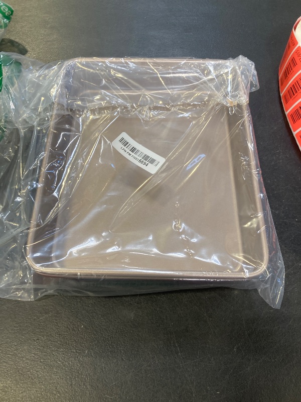 Photo 1 of 11 Inch Baking Sheets Pan Nonstick Set of 2, Walooza Cookie Sheet Replacement Toaster Oven Tray, Deep Size 2 inch Bakeware, Non Toxic & Heavy Duty & Easy Clean