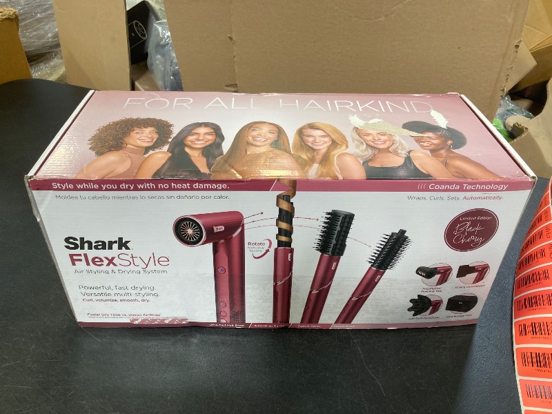 Photo 1 of Shark FlexStyle Air Styling & Drying System, Powerful Hair Dryer Brush & Multi-Styler with Auto-Wrap Curlers, Diffuser, Paddle Brush, Round Brush, Concentrator Attachment, Black Cherry, HD457CR