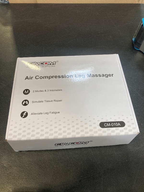 Photo 1 of CINCOM Leg Massager for Circulation and Pain Relief, Air Compression Calf Massager with 2 Modes 3 Intensities Helpful for RLS Edema and Muscles Relaxation Gifts