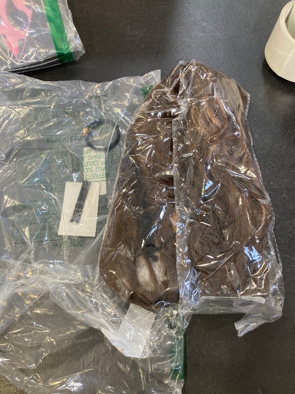 Photo 1 of FLUFYMOOZ Ponytail Extension, 26 Inch Drawstring Ponytail Hair Extensions for Women? Long Curly Wavy Ponytail Natural Synthetic Hairpiece for Women (26" Deep Brown with Dirty Blonde)