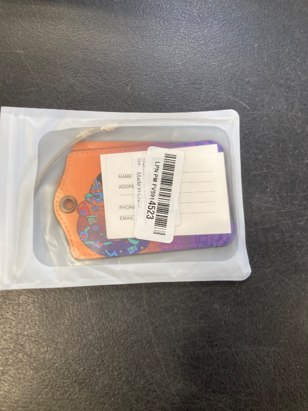 Photo 1 of 2 Pack Leather Luggage Tag for Suitcase African Girl Unique Travel Tags with Privacy Cover ID Label & Stainless Steel Loop for Men and Women Baggage