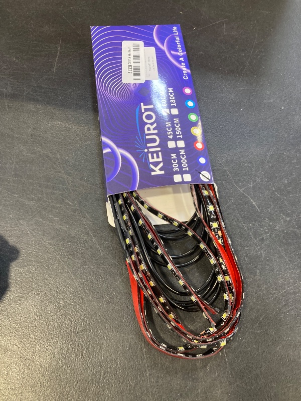 Photo 1 of 12V Led Light Strip 24" Connectable White Led Strip Lights for Cars Golf Cart Motorcycle Boat Trucks Waterproof Interior& Exterior, 4Pack