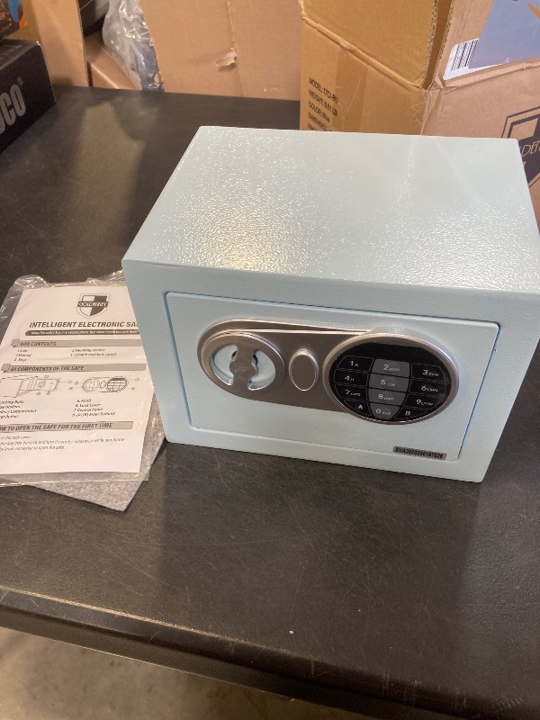 Photo 1 of Goldenkey Small Safe Box for Money, Digital Safe Box with Keys&Code for Cash and Coin, Mini Safe for Kids Personal Items for Home, 6.69"D x 9.05"W x 6.69"H, 0.236 Cu.Ft.