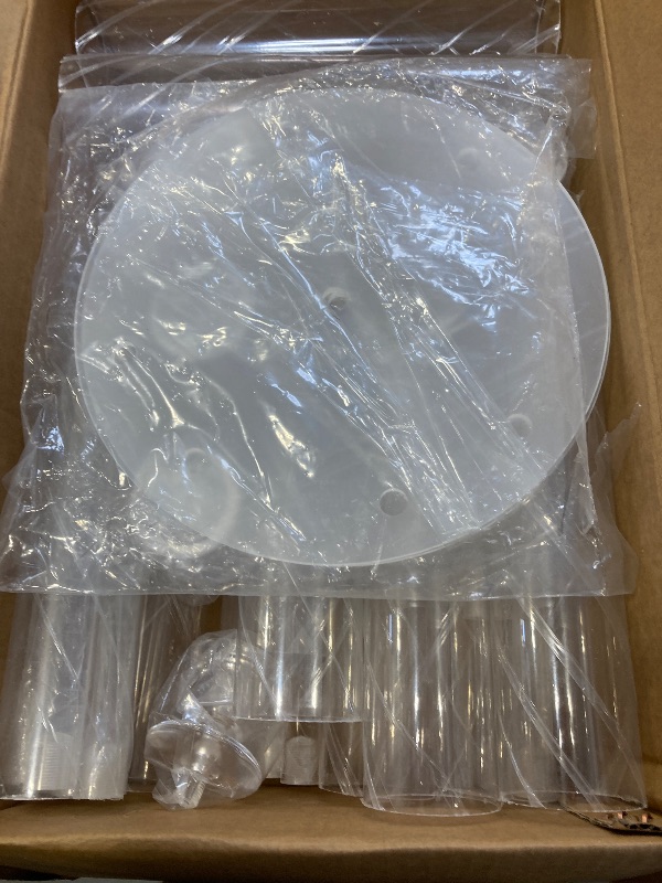 Photo 1 of 2 Set 26.8'' Tall Acrylic Candelabra Centerpieces for Wedding Table Decorations,Clear 5 Arms Candlesticks Holder with Acrylic Shade for Candlelight Dinner Party Fireplace Gift Fit LED Candle