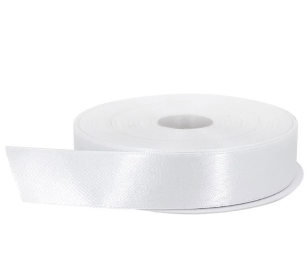 Photo 1 of 2 PACK- White Satin Ribbon, 1 inch x 50 Yards, Double Face Solid Color, Thick and Durable Ribbon Roll, 100% Polyester for Gift Wrapping, Crafts, Hair and Decorations
