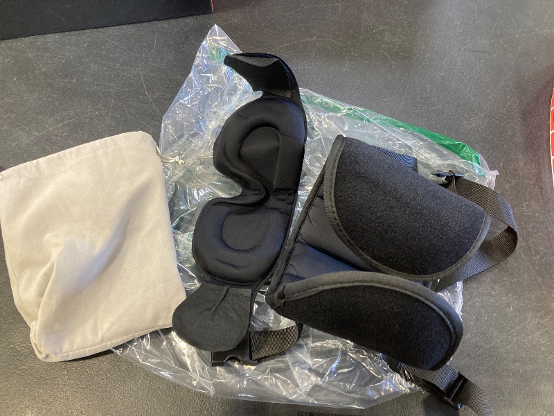 Photo 1 of SARISUN Travel Pillows for Airplanes, 360° Support Headrest Pillow with Eye Mask for Sleeping, Travel Airplane Pillow for Long Flights Car Road Trip, Travel Accessories Stop Bobblehead, Black