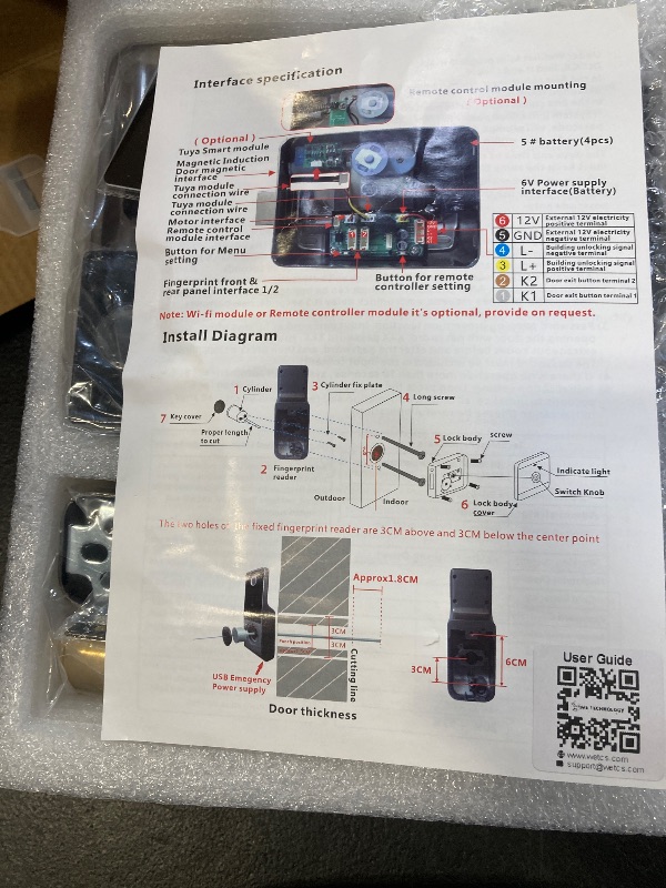 Photo 1 of smart latch double gate lock, electronic gate latch for outdoor fence, waterproof keyless smart rim lock, electric double sided keypad locks, Fingerprint, Passcode, Key, IC Card, Tuya App