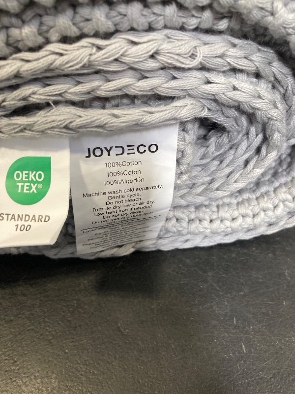 Photo 1 of Joydeco Chunky Cable Knit Throw Blanket, Lightweight 100% Cotton Soft Cozy Throw Twin Blanket for Couch Bed and Sofa, Rustic Breathable Farmhouse Blanket Gift for Women Men(Grey, 60"x80")