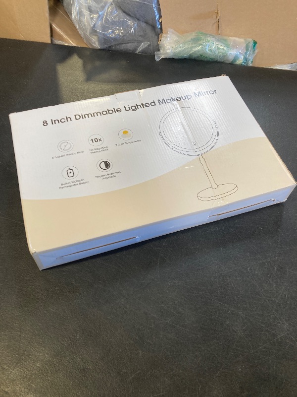 Photo 1 of Lighted Makeup Mirror, 3000 mAh Rechargeable Double Sided Magnifying Vanity Mirror with 3 Colors, 1x/10x, 360° Rotation , Brightness Adjustable Magnification Cosmetic Light up Mirror, Women Gift