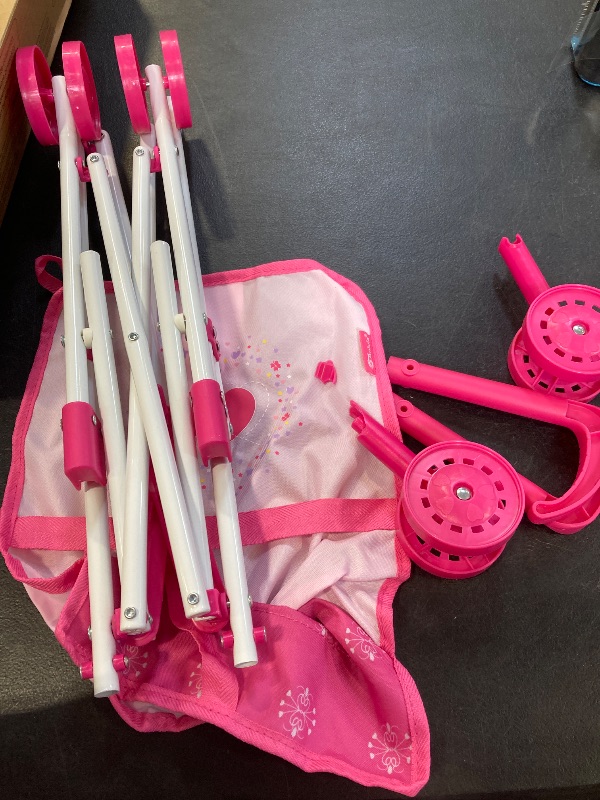 Photo 1 of Anivia Baby Doll Collection Doll Stroller Heart Design Gifts for Toddlers and Girls Foldable Doll Stroller