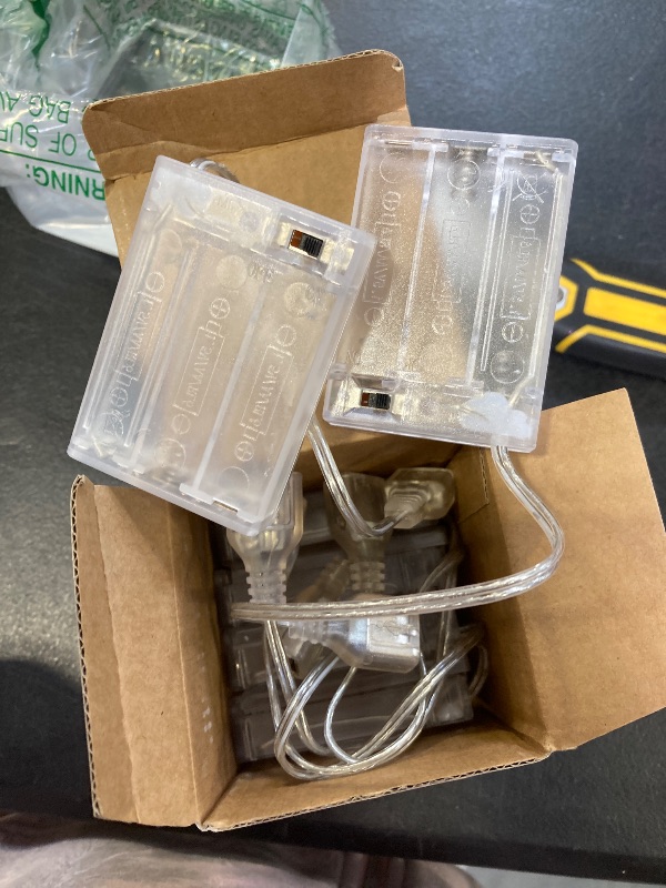 Photo 1 of Copkim 6 Pcs USB Battery Pack for LED Lights, USB to Battery Pack for Plug in Lights, 5V Portable 3 AA Holder Box with Switch for Neon Signs Indoor Outdoor Party Decor (Clear)