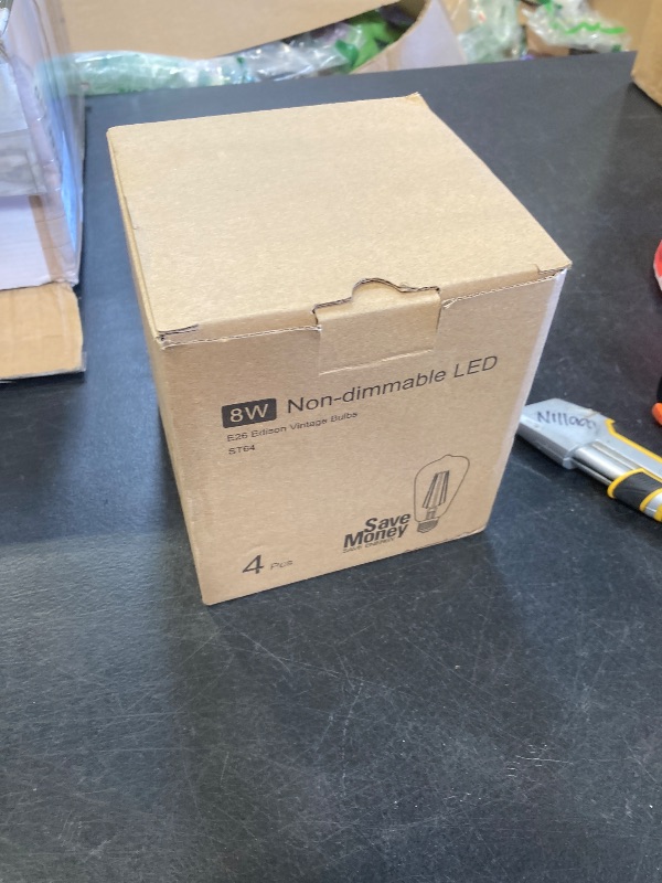 Photo 1 of 4-Pack Vintage 8W ST64 LED Edison Light Bulbs 100W Equivalent, 1400LM E26 Light Bulbs, 2700K Warm White, Antique Filament LED Bulbs, CRI 90+, Clear Glass, Great Bulb for Home, Bedroom, Non-Dimmable