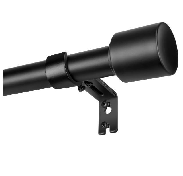 Photo 1 of 1' Diameter Matte Black Curtain Rod, 30-60 inch, Fits 30-54 Windows, Heavy Duty, Adjustable, Telescopic, Splicing Metal, Extra Long, for Windows & Sliding Glass Door
