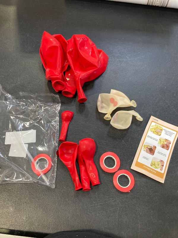 Photo 1 of RED AND CLEAR BALLOONS WITH CONFETTI 