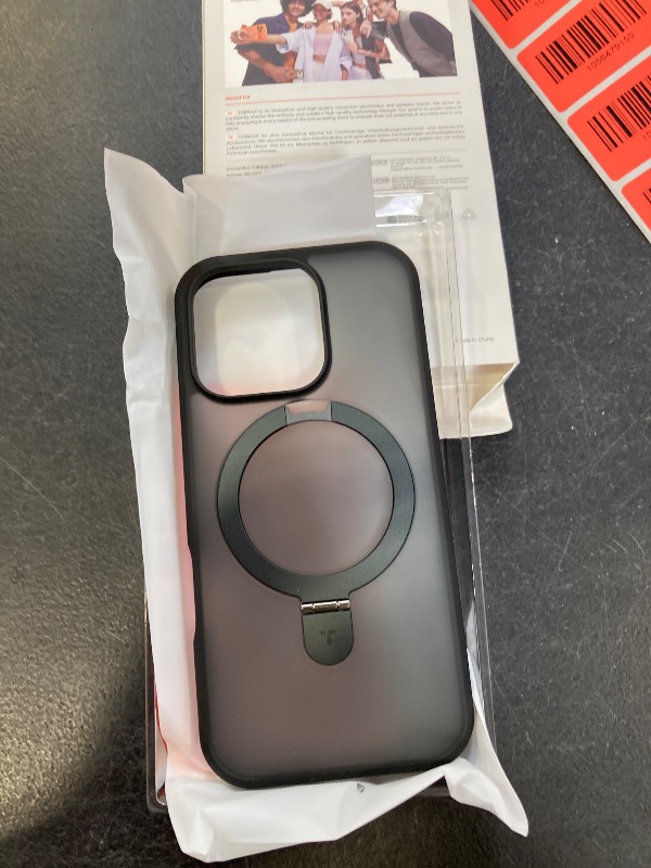 Photo 1 of TORRAS Ultra-Magnetic Ostand for iPhone 16 Pro Case, [Compatible with MagSafe] [Flexible Stable Stand] Military-Grade Protection Translucent Slim Anti-Scratch Ring Kickstand, Frosted Black 6.3"