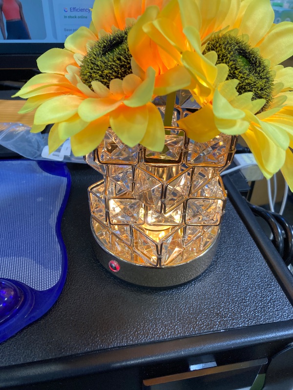 Photo 1 of AMWGIMI Sunflowers Flower Lamp,Rechargeable Cordless Touch Table Lamp,3-Colour Infinitely Dimming Small Night Light,Festival Restaurant Bedroom Bar Coffee Shop Birthday Gifts for Women Mom