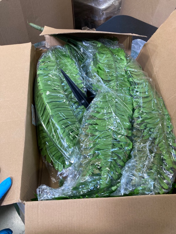 Photo 1 of 2PCS 45in Fake Ferns- Large Artificial Plants Outdoor, UV Resistant Artificial Ferns for Outdoors, Weatherproof Faux Boston Fern Realistic Fake Plants for Porch Home Garden Patio Hanging Decor