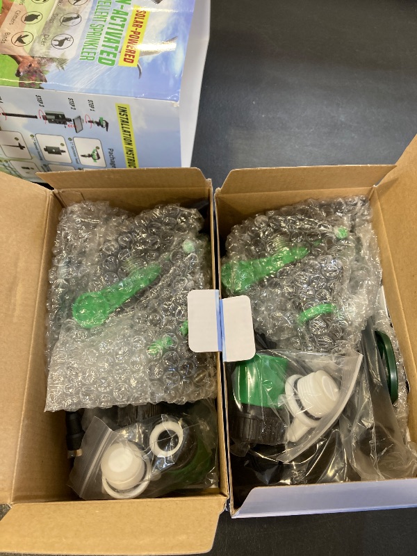 Photo 1 of 2 Packs Motion Activated Animal Repeller with Water Sprinkler, Solar Powered Deer Repellent Devices, IP65 Waterproof Cat Repellent Outdoor with Flashing Light, Deter Foxes Skunks Raccoons from Garden