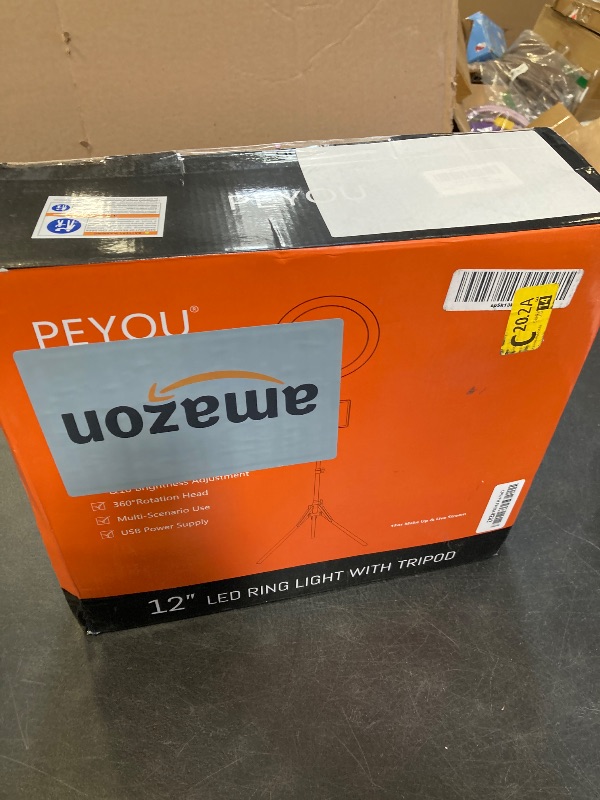 Photo 1 of 12" Selfie Ring Light with Tripod Stand 72" Tall & Mini Desktop Tripod, PEYOU Ring Light Tripod with 4 Phone Tablet Holders & Shutter for YouTube/Makeup/TikTok/Photography, Compatible with iPhone iPad