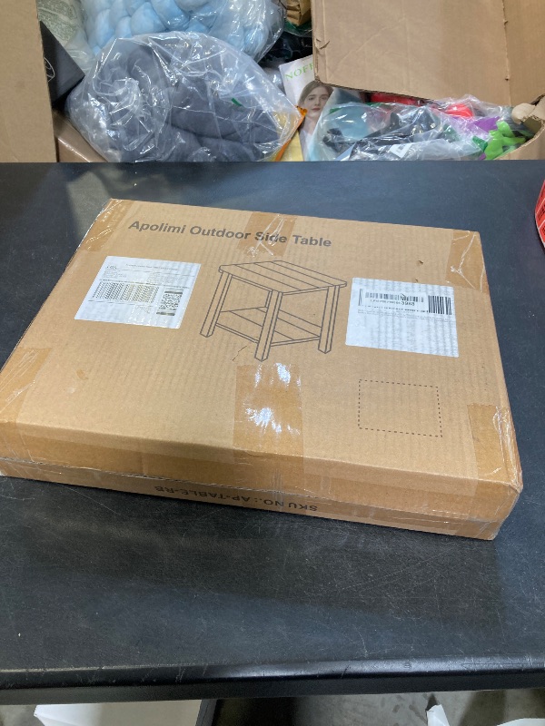 Photo 1 of Apolimi Adirondack Outdoor Side Table, 2-Tier Sturdy Patio End Table Weather Resistant, 16.5" Solid Side Table for Patio, Pool, Porch