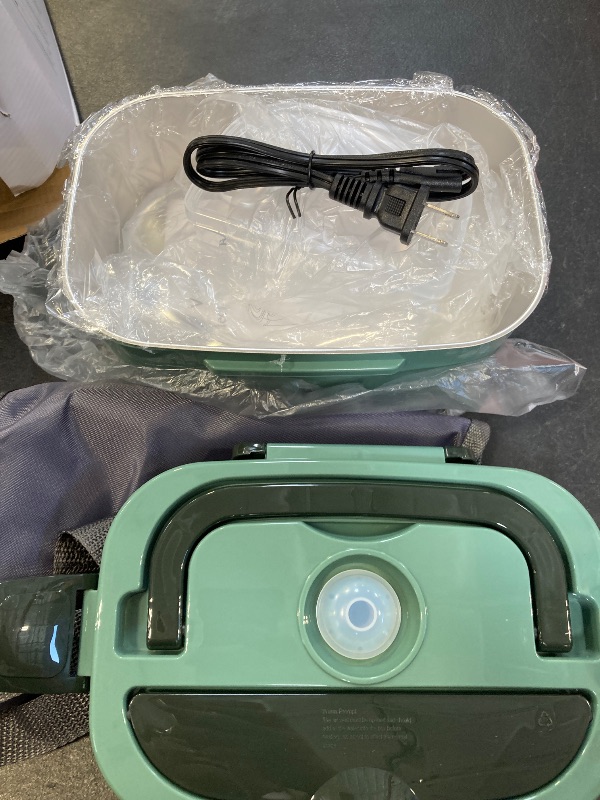 Photo 1 of Vabaso Electric Lunch Box for Adults, 80W Heated Lunch Box Portable Food Warmer Lunch Box for Work/Men/Car/Truck with 1.5L 304 Stainless Steel Container Fork & Spoon, 110V/12V/24V