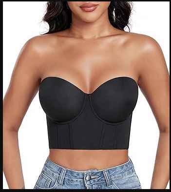Photo 1 of 38DDD-Women's Longline Strapless Full Figure Underwire Corset Bustier Bra