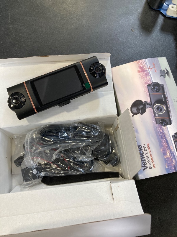 Photo 1 of 4K+1080P*3 FHD 4 Channel 360° Dash Cam, Front Rear Inside Left Right Car Camera, 5GHz WiFi App Control, 8 IR Lamps Night Vision, 24H Parking Mode, G-Sensor, Loop Recording, 64GB SD Card Included