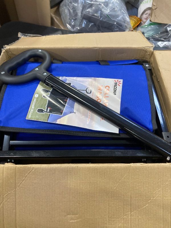 Photo 1 of 35" L Extra Long Wagons Carts Foldable, 360LBS Heavy Duty Collapsible Wagon with Wheels, Folding Wagon Portable Utility Cart for Groceries, Shopping, Camping, Sports