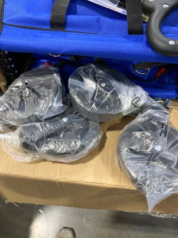 Photo 1 of 35" L Extra Long Wagons Carts Foldable, 360LBS Heavy Duty Collapsible Wagon with Wheels, Folding Wagon Portable Utility Cart for Groceries, Shopping, Camping, Sports