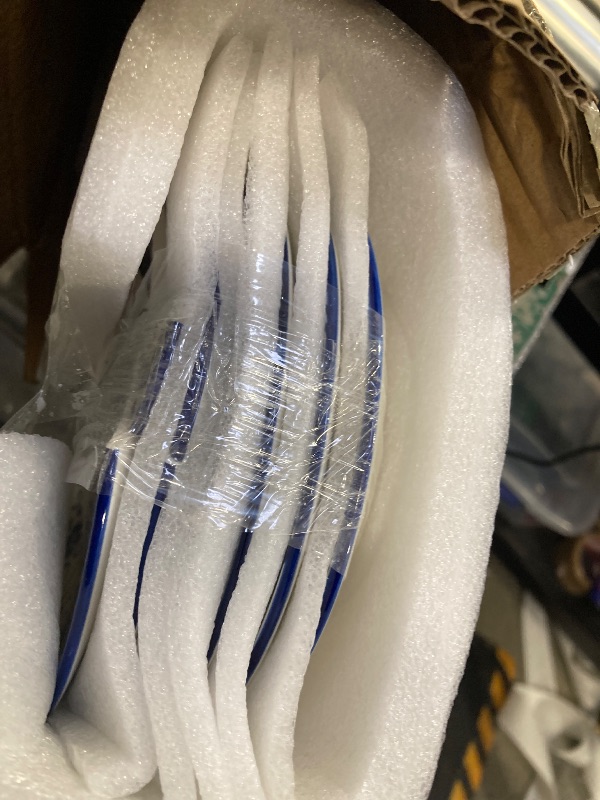 Photo 1 of Cerkik Ceramic Dessert Plates Set - 6 Inch Mini Appetizer Plates for Kitchen - Small Salad Plate for Cake Snacks Side Dish, Microwave Dishwasher Safe, Gift, Vintage Blue