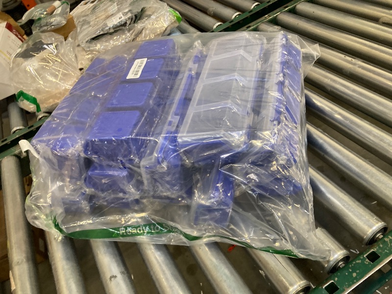 Photo 1 of 12 Pack Screw Organizer Box with Lids 4 Divider Compartment Storage Containers Tools Box Organizer Blue Sorting Screw Toolbox Case for Garage Small Parts Tool Craft Storage Supplies