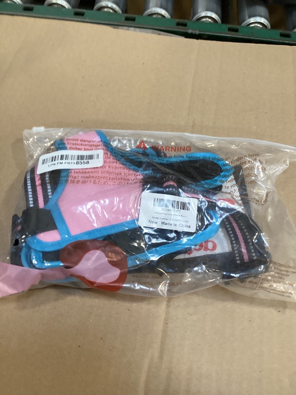 Photo 1 of - rabbitgoo Dog Harness No Pull with 2 Leash Clips, Adjustable Soft Padded, Reflective Oxford No Choke Pet Vest with Easy Control Handle for medium Dogs, Pink & Blue s