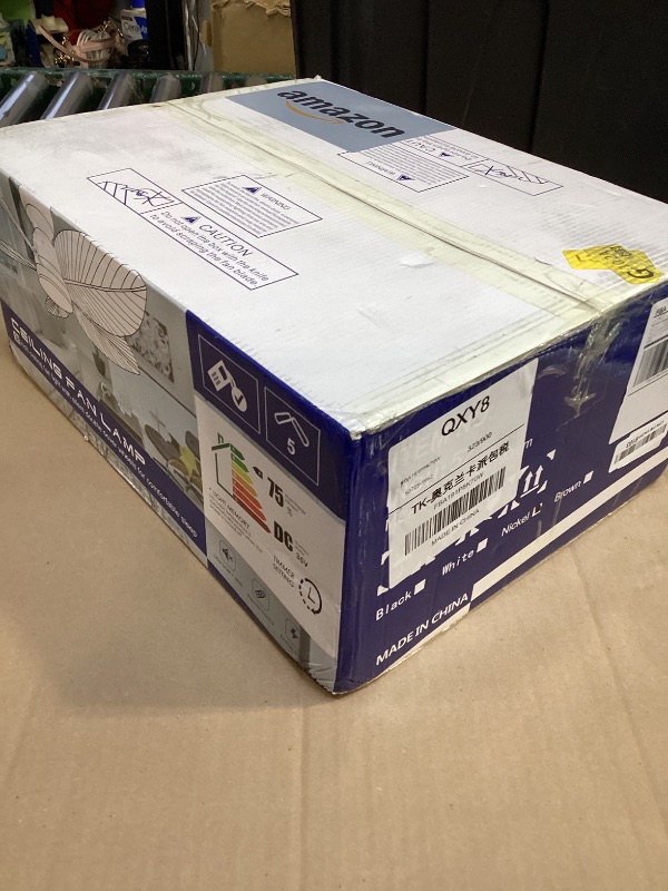 Photo 1 of GJeg Tropical Ceiling Fans with Light, 38-inch Flush Mount Palm Leaf Ceiling Fans for Bedrooms, Indoors and Outdoors, Remote Control/APP Control, 6-Speed, Dimmable, Reversible,Chrome