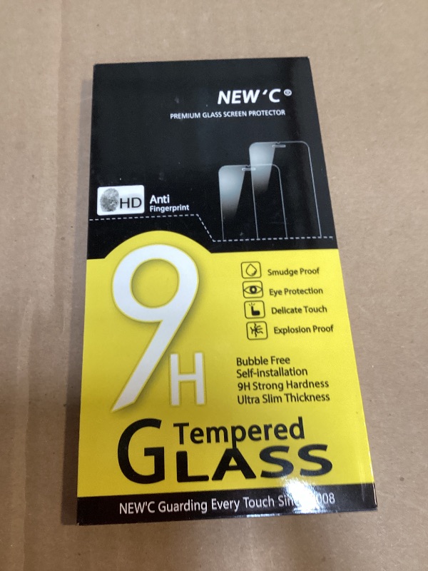 Photo 1 of NEW'C 4 Pack, 2 Pack for iPhone 14 Screen Protector (6.1 inch) + 2 Pack Camera Lens Protector, Sensor Protection,Case Friendly Tempered Glass Film