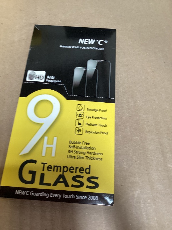 Photo 1 of NEW'C 4 Pack, 2 Pack for iPhone 15 Pro Max Screen Protector (6.7 inch) + 2 Pack Camera Lens Protector, Sensor Protection,Case Friendly Tempered Glass Film