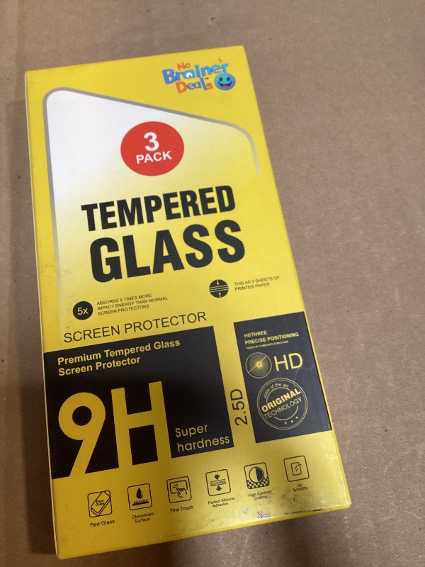 Photo 1 of NoBrainer Deals Screen Protector for iPhone 16e – 6.1” – 3-Pack [9H Hardness] Tempered Glass – Scratch and Impact Resistant, Easy Install – High Sensitivity – Case-Friendly