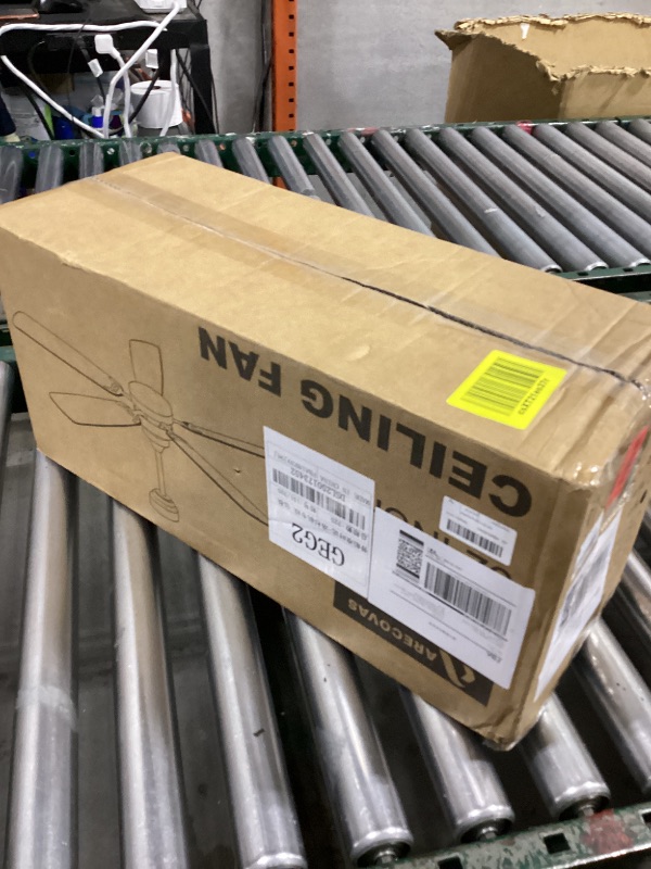 Photo 1 of Arecovas Ceiling Fans with Lights and Remote, 52 Inch Modern Ceiling Fan with Light, Downrod & Flush Mount, Quiet DC Motor, Dual Finish 5 Blades Ceiling Fan for Bedroom Living Room Farmhouse Indoor