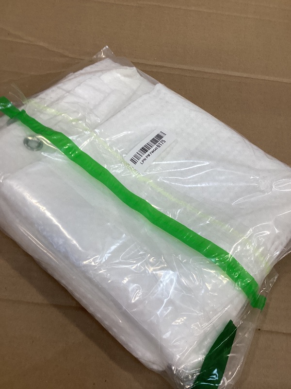 Photo 1 of BAROSSA design XLong Fabric Shower Curtain with 96 inch Height, Waffle Weave, Hotel Luxury Spa, 230 GSM Heavyweight, Water Repellent, Machine Washable, White Pique Pattern Decorative Bathroom Curtain