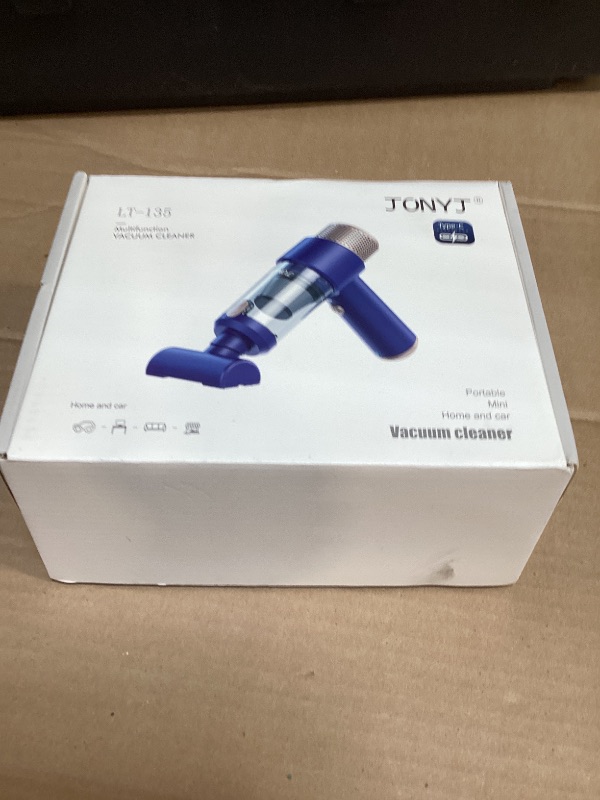 Photo 1 of JONYJ Handheld Car Vacuum Cleaner, 16000PA Hand Held Vacuum Portable Cordless, 2 in 1 Air Duster and Vacuum Cleaner with LED Light, Multi-Nozzles, 120W High Power Mini Vacuum for Home, Pet, Office