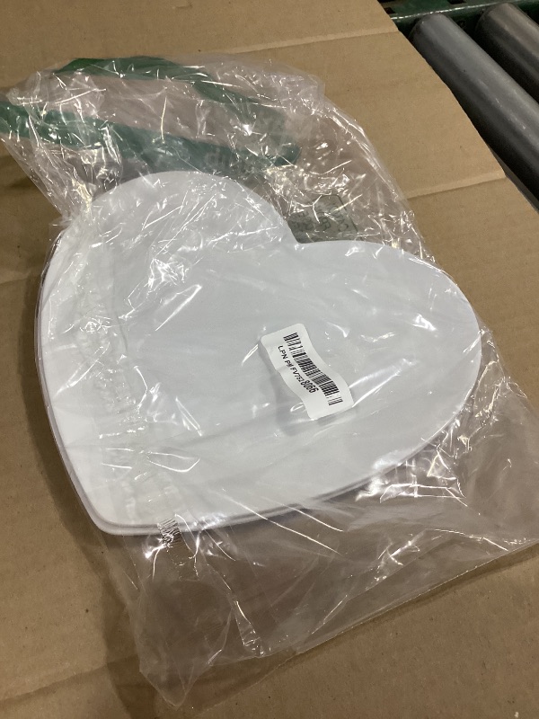 Photo 1 of FillTouch 2 Pcs 9.5 Inch Heart Shaped Melamine Plates Dinner Plates Heart Dinnerware Dishes for Valentines, Birthdays, Bridal Showers, Baby Showers (White)