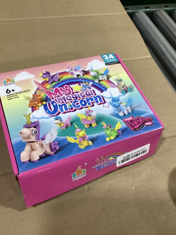 Photo 1 of 24 Pack Valentines Day Gifts for Kids – Unicorn Building Set & Cards – Valentines Party Favors for Classroom Exchange, STEM School Prizes, Bulk Non-Candy Goodie Bag Fillers, Boys & Girls Ages 6+