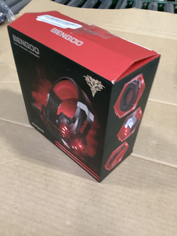 Photo 1 of BENGOO Stereo Pro Gaming Headset for PS4, PC, Xbox One Controller, Noise Cancelling Over Ear Headphones with Mic, LED Light, Bass Surround, Soft Memory Earmuffs for Laptop Mac Wii Accessory Kits