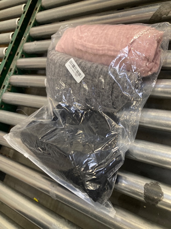 Photo 1 of Ficerd 3 Pack Women's Maternity Shirts Ribbed Long Sleeve Pregnancy Tops V Neck Knit Side Ruched Pregnant Clothes Sweater(Dark Grey, Pink, Black,XXL)