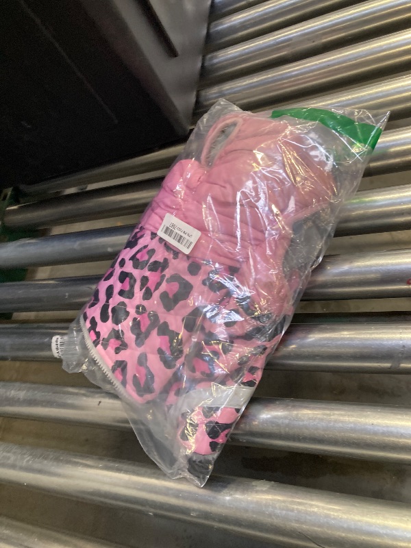 Photo 1 of FUAMEY Dog Coat for Large Dogs,Waterproof Dog Winter Jacket with Harness Built in Puppy Cold Weather Coats Reflective Pet Vest with Zipper Warm Fleece Dogs Snowsuit Windproof Pink Leopard XL