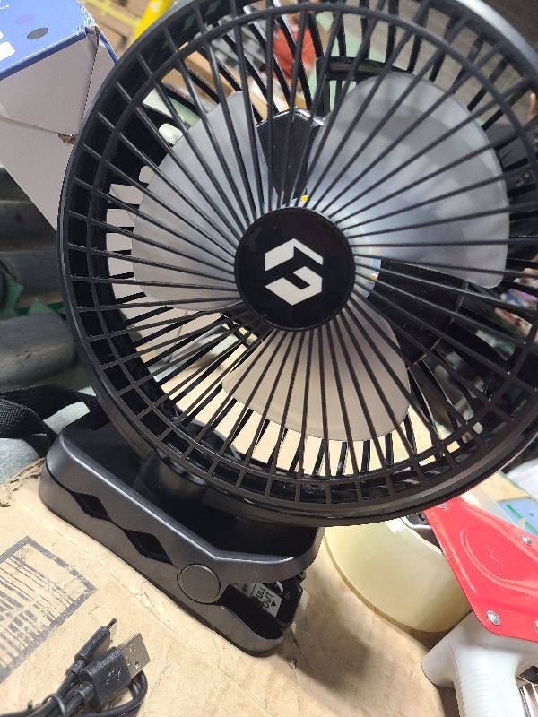 Photo 1 of 24000mAh Clip on Fan for Golf Cart - 8-inch Portable Rechargeable Fans - Max Up to 150Hrs Work Time - Battery Operated Fan with LED, Remote, Timers, Hook for Office, Desk, Camping, Tent, Treadmill