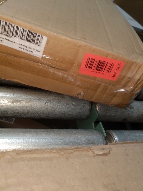 Photo 1 of 2-in-1 Indoor Pet Ramp, Wooden Folding 3-Tier Pet Stairs with Non-Slip Carpeted Steps, Ramp Perfect for Bed and Couch