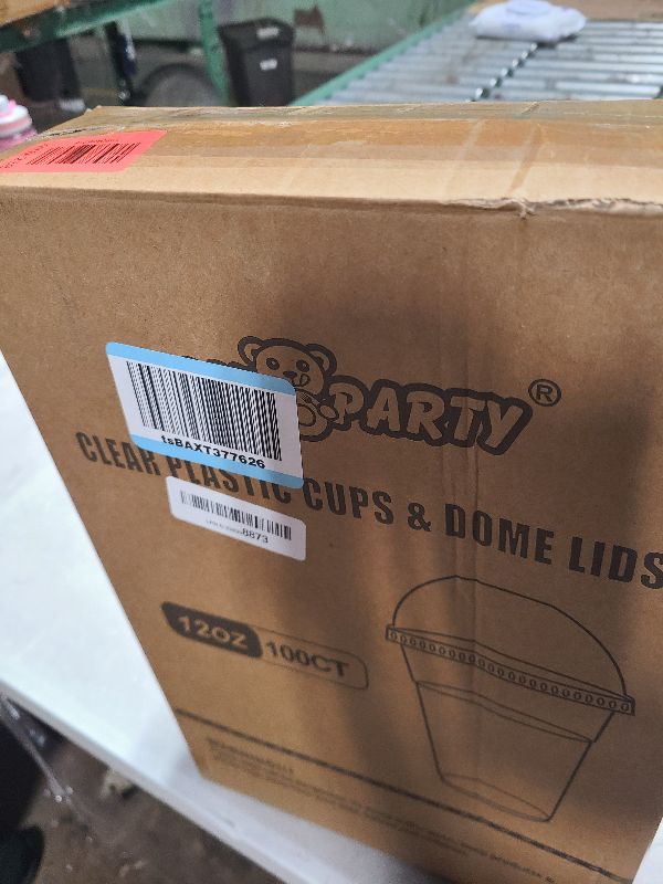 Photo 1 of 100 PACK 12 oz Clear Plastic Cups with Dome Lids, Disposable Dessert Parfait Cups for Ice Cream, Iced Cold Coffee Drinks, Cupcake, Fruit for Party